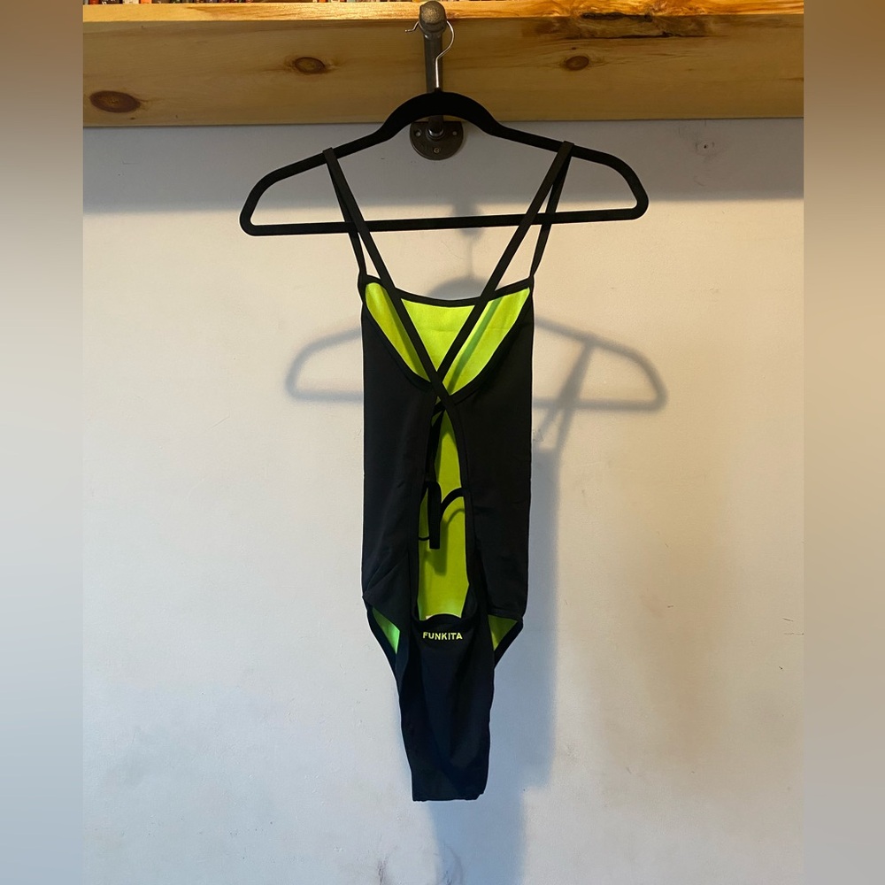 Funkita Strapped In Black One Piece Swimsuit Brand New - Picture 2 of 3